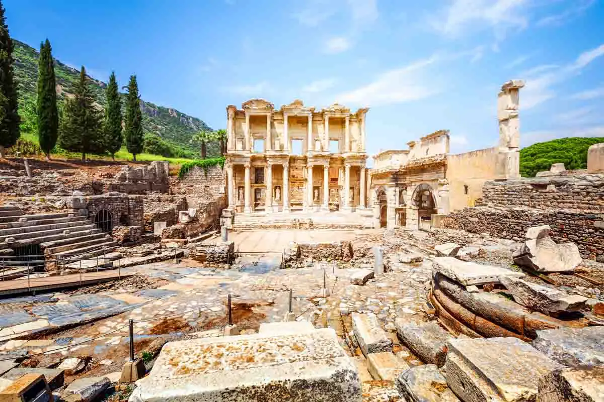 Ruins of Celsus Library in Ephesus, Turkey