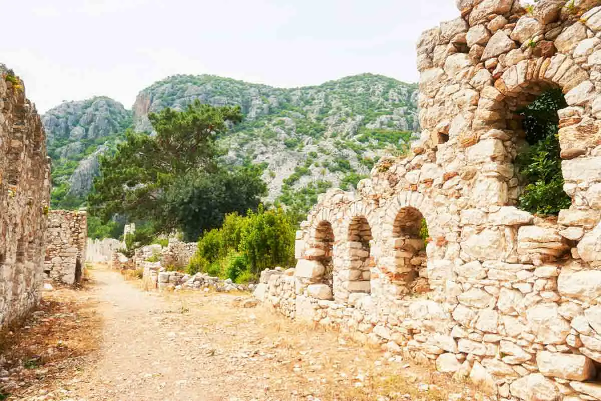 City walls in the ruins of Troy, Turkey