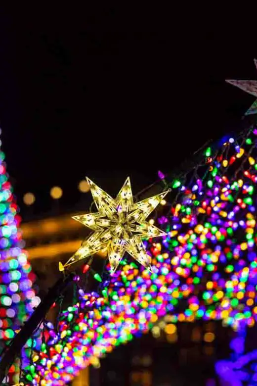 Christmas lights at WinterLand in Downtown Cleveland's Public Square