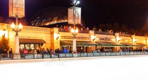 Ice skating rink at Millennium Park in Chicago, Illinois, USA