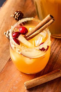 Cinnamon-caramel apple cider fall sangria