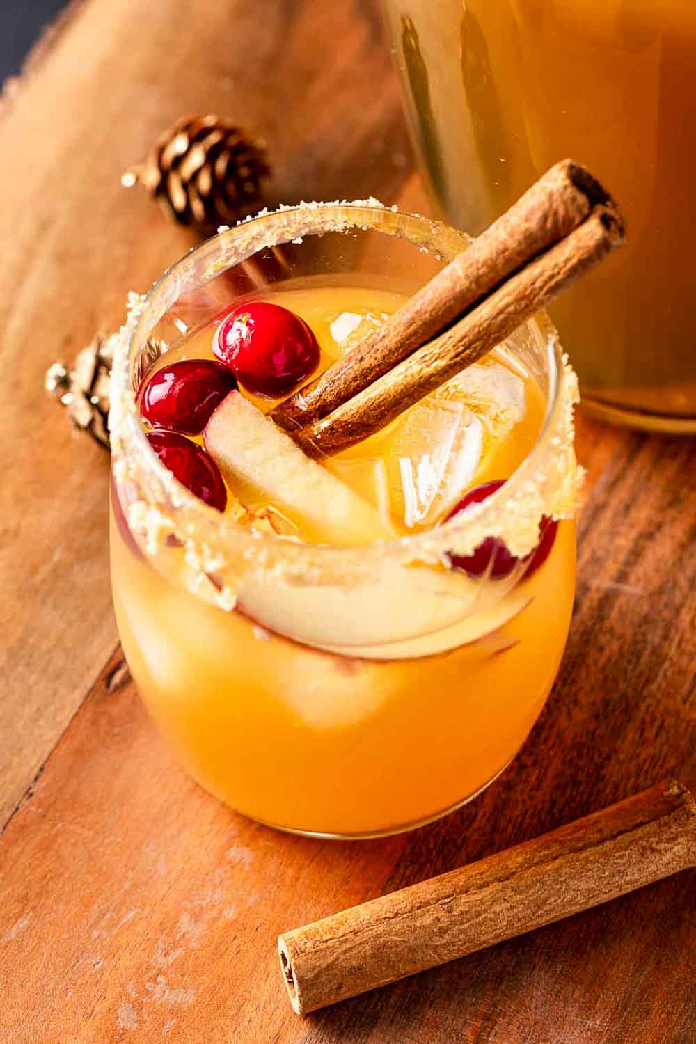 Cinnamon-caramel apple cider fall sangria