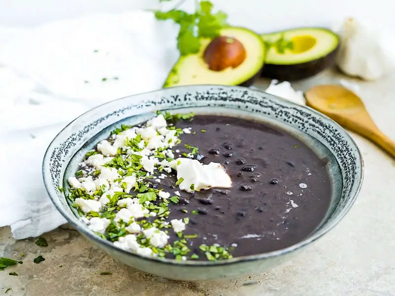 Sopa de frijol or Guatemalan black bean soup